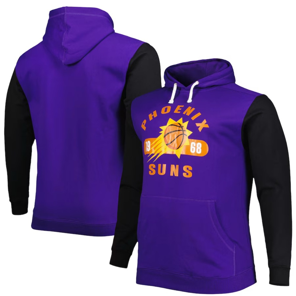 Men's Fanatics Purple/Black Phoenix Suns Bold Attack Pullover Hoodie Large